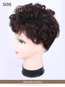 合成长水波卷半头假发女士假发隐形头顶假发块增加发量
