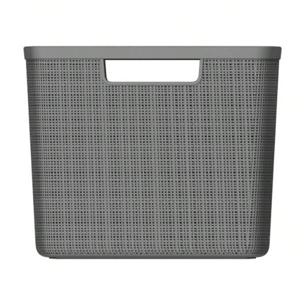 Curver Jute Large Grey Plastic Storage Basket