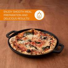 12-Inch Pre-Seasoned Cast Iron Skillet Pizza Pan - Heavy-Duty Cast Iron Frying Pan With Dual Handles - Campfire, And Outdoor Cooking, Daily Use, Home, Theme Party, Party, Restaurant, Hotel, Kitchen, Pizza Mold