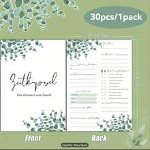 30pcs Modern Time Capsule Wedding Greeting Cards Set, Wedding Blessing Cards Creative Game Guest Book Replacement, Fashionable German Wedding Ceremony Decors Summer Birthday Gifts Beach Back To School School Supplies Room Decor