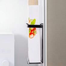 1pc Magnetic Refrigerator Side Hanger, Multifunctional Iron Storage Rack For Cling Film, No-Drill