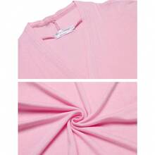 Newchoice Womens Casual Lightweight Long Sleeve Cardigan Soft Drape Open Front Fall Dusters (S-3XL) - Pink - View 6