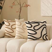 1 件极简波西米亚风格刺绣抱枕套，45*45 厘米，家用沙发装饰靠垫套，公寓枕套，床上用品配件