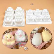Lovely 6 Holes Hamster Silicone Mousse Mold Handmade Soap Candle Model Chocolate Pudding Cake Baking/Ice Cream Kitchen