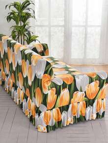 1 件郁金香印花弹力沙发套