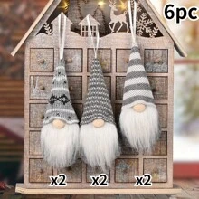 6 Peças Boneco Decorativo de Pendente de Natal, Pendente de Boneco Sem Rosto, Pendente de Boneco Velho, Pendente de Boneco Rudolph Sem Rosto, Pendente Decorativo de Suspensão Para Férias, Adequado para Decoração de Pendente de Casa, Pendente de Decoração de Evento