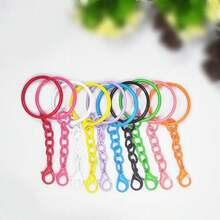 5/10/20/30pcs Colorful Keychain Package, Metal Round Split Key Ring Chain With Small Lobster Buckle, Craft Bag Pendant Making Accessories - Keychain - View 3