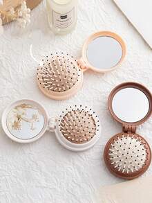 12 buc - Oglinzi compacte, piepteni, cadouri de nuntă în vrac pentru invitați, set de oglinzi de călătorie portabile, perie de păr cu etichetă de mulțumire, pungă din organza, pieptene de călătorie cu oglindă multicoloră, simplu și portabil, pieptene pliabil, pieptene de masaj airbag pliabil mini de culoare solidă, pieptene de buzunar, pieptene portabil pentru exterior, acasă și dormitor, pentru călătorii de femei, pentru suveniruri de cadouri de mireasă pentru Quinceanera și burlăcițe, cadouri de petrecere