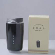 SMEG 320ML Office Beverage Vacuum Cup Travel Portable Drinking Cup Stainless Steel Vacuum Car Leak Proof Handle Coffee Vacuum Cup Thermal Insulation Cooling Cup Back To School