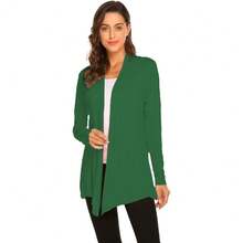 Newchoice Womens Casual Lightweight Long Sleeve Cardigan Soft Drape Open Front Fall Dusters (S-3XL) - Hijau - View 3