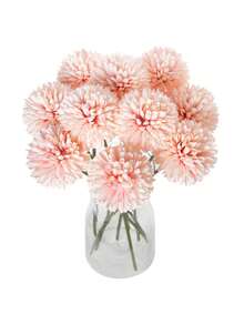 1/4/8/16pcs Artificial Chrysanthemum Ball Flowers Dandelion Hydrangea Arrangement Bouquet Present For Friends Bridal Wedding Bouquet Decor For Home Office Coffee House Party Wedding Decoration,Fall Decor,Autumn - Baby Pink - View 1