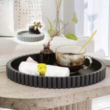Plateau décoratif rond pour table basse - Plateau en bois massif rond pour la décoration de la maison - Décoration de table basse - Plateaux décoratifs - Plateau centre de table Soleil Voyage Cool Rentrée Scolaire