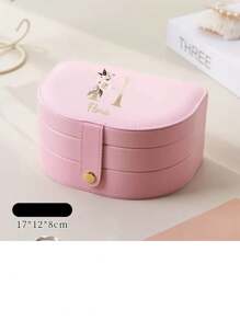 1pc 3-Tier Jewelry Organizer Box, Large Capacity Multi-Purpose Custom Personalized Name/Text Jewelry Storage Box PU Leather High-End Exquisite Earrings Necklace Multi-Compartment Jewelry Box - Ideal Gift For Bridesmaids, Birthday, Anniversary, Valentine's Day, Wedding, Best Friend, Mom, Wife, Excellent For Travel