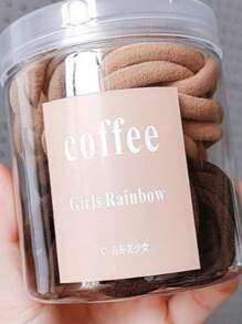 50 piezas/Botella Lazos para el cabello tipo scrunchie de color caramelo para mujer, lazos de cabello básicos para coleta, accesorios para el cabello, accesorios de gimnasio, lazos para el cabello, accesorios para el cabello