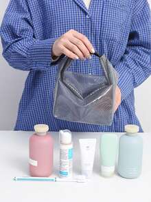 1pc Waterproof Swimsuit Tote Bag, With Handle And Zipper, Oxford Cloth Dry & Wet Dual-Use Bag, Waterproof Clothing Bag, Travel Gym Beach Bag, Waterproof Phone Bag, Swimming Waterproof Bag, Sports Bag, Large Capacity Travel Bag For Gym Workout, Unisex Travel Essential Durable Swimming Bag