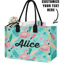 Borsa a tracolla personalizzata con stampa, borsa da donna come regalo, borsa da spiaggia, borsa shopping di grande capacità adatta per donne, per il ritorno a scuola