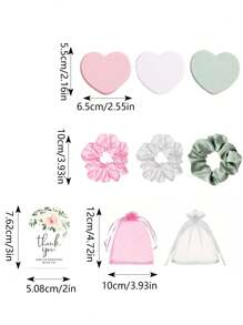 16/4 Stücke Hochzeitsfeier Herz-Spiegel-Set, Hochzeitsbegünstigungsgeschenkset mit Herz-Spiegeln, Dankeskarten, Organza-Zugband-Beutel, Brautparty-Geschenke, Brautjungfern-Geschenke, Hochzeitstisch-Mittelstück-Dekoration, tragbare kompakte Spiegel, Geschenke für Neuvermählte, Partybegünstigungen, geeignet für Geburtstagsparty, Junggesellinnenabschied, Spa-Partys