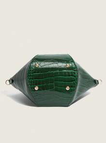 Luxus Damen Handtasche 2025 Neu Geprägte Krokodilleder Shopper Tasche, Modischer und vielseitiger grüner Schultertasche mit großer Kapazität, Retro-Lässig-Street-Style-Minimalismus-Celebrity-Design, Qualität Umhängetasche, Sommer Chic Muttertasche, Alles-Passendes großes Fassungsvermögen 2025 Neu Elegante und stilvolle Damentasche