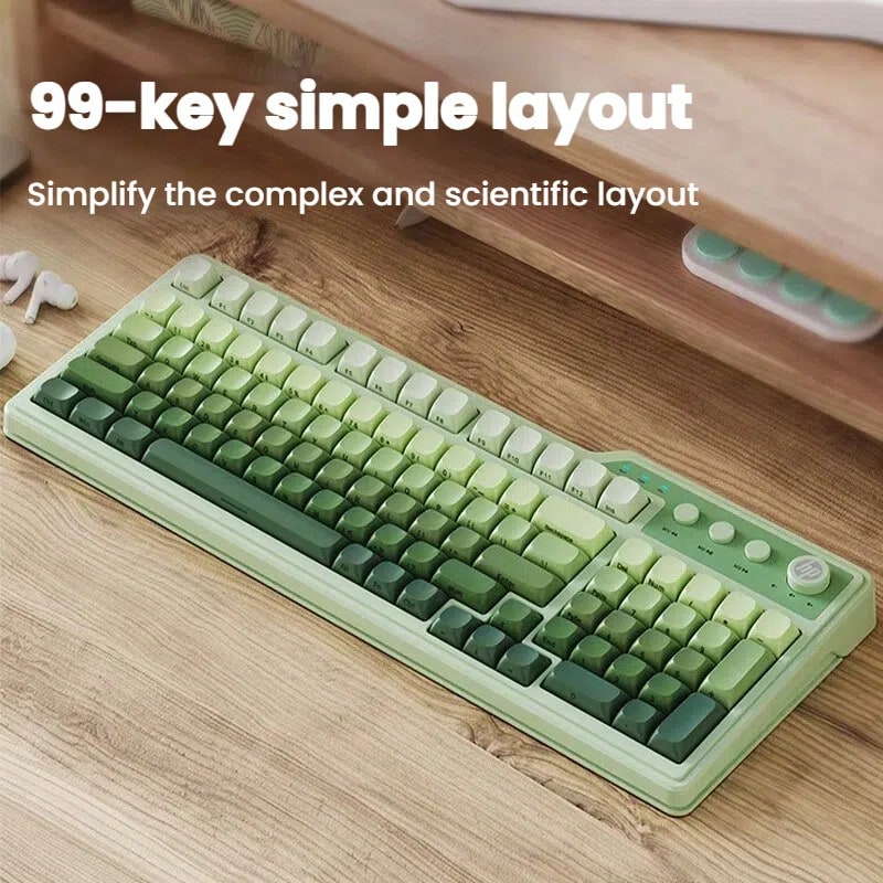 HP K360 Mechanical Feeling Backlit Keyboard, 98-Key Layout For E-Sports Gaming, Colorful Backlighting/Multimedia Hotkeys/USB Plug & Play, Compatible With Desktop And Laptop - Gradient Green [single Keyboard] Side Engraving - View 1