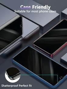 2 piezas Protector de pantalla de privacidad compatible con Samsung Galaxy A16 5G/A15/A14/A55/A54A/34, protector de pantalla de vidrio templado antiespia mejorado a 25°, compatible con iPhone 16 Pro Max/16/16 Pro/16 Plus/15/14/13/12/11/XR/XS MAX, anti-arañazos, protector de pantalla de privacidad como regalo de cumpleaños, familia, amigos, protector de pantalla de teléfono, accesorios de teléfono a prueba de agua, a prueba de golpes, anti-caída, anti-huellas dactilares, cobertura completa - Negro - Ver 5