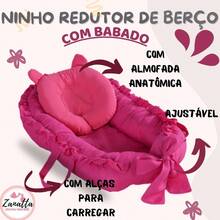 Ninho Redutor de Berço Almofada de Amamentação Trocador Portátil Kit 3 Peças Enxoval Bebe Menina Rosa Pink