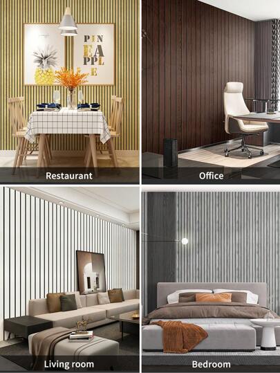 Roll Self Adhesive Wallpaper, Wood Grain Imitation Wand Panels, Thickened Waterproof IPXE Stickers, Indoor Living Room, Ceiling, Bedroom Office ation view 11