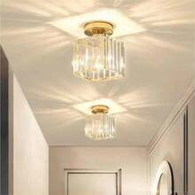 1 Nordic Hallway Light, Hallway Foyer Balcony,  Creative, Personalized, Entrance Gold Light Luxury Crystal Ceiling Light - Crystal Glass Small Ceiling Lamp - View 5
