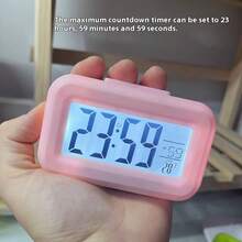 1pc Multifunctional Student Mini Digital Alarm Clock, Desktop LED Backlight Display With Time, Temperature, Calendar, Timer For Kitchen Home Decor Back To School Room Decor School Supplies - Multicolor - View 5