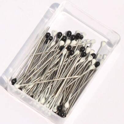 95 Stücke 0,6*26mm Kunststoffnadeln in Schwarz & Weiß
