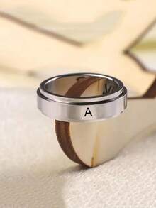 1pc Stainless Steel 12 Zodiac Constellations Rotating Ring, Birthday Gift For Men & Women