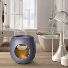 Grey Ceramic Oil Burner For Aromatherapy Relaxation Spa Aroma Lamp Aroma Burner 15cm Height 10cm Room Dr Aroma Ential Oil Burner Big Tealight Holder Scentsy WarmerM - Grey - View 5