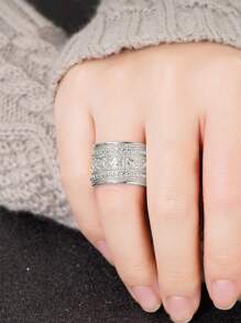 1 PC Pretty Cubic Zirconia Ring For Women For Wedding Engagement Party Jewelry Valentine's Day Gift