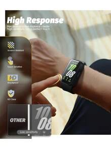 Custodia per orologio + pellicola protettiva per schermo compatibile con Samsung Galaxy Fit 3 da uomo e donna, custodia in PC rigido antiurto e antischeggiatura, compatibile con pellicola protettiva in vetro temperato HD, protezione posteriore per il polso dai danni