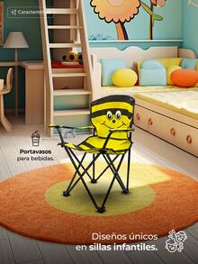 Sillas Plegables Para Camping Infantiles - Amarillo Mostaza - Ver 2