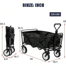 Folding Wagon Cart Garden Cart Utility Grocery Wagon Heavy Duty Beach Wagon Cart