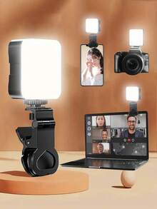 Luz de selfie para teléfono móvil, luz de relleno fotográfica multifuncional, selfie portátil de mano, luz de relleno LED de cámara réflex de objetivo único para teléfonos móviles, fotografía en vivo y luz de bolsillo cuadrada para belleza, adecuada para teléfonos móviles, iPads, cámaras, portátiles, maquillaje, fotografía, vlog, selfies, fotos de fiesta, luz de relleno fotográfico al aire libre, regalo de cumpleaños, regalo de graduación - luz blanca - Ver 2