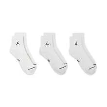 Nike 3 Pairs U J ED CUSH POLY ANKLE Socks, Unisex Economy Pack, DX9655-100 - White - View 2