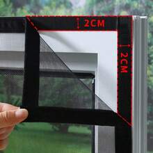 Zdejmowana siatka przeciw komarom, bez konieczności wiercenia, czarna oddychająca siatkowa zasłona, wielokrotnego użytku z rzepem, anty-muchowa zasłona okienna, wielofunkcyjna wewnętrzna i zewnętrzna siatka przeciw owadom, odpowiednia do całorocznego użytku, łatwa do czyszczenia i dekoracji - Czarne - Zobacz 3