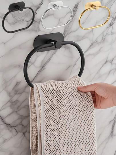 Adhesive Towel Racks For Bathroom Wall,Towel Holder,Stainless Steel Hand Towel Ring,Rack For Towel,Matte Black Dishcloth Holder Without Drilling,Heavy Duty Towel Hangers,Face Washhand Towel Rail,Hooks,Bathroom Storage Organizers,Hardware Accessories,Silver Gold,Waterproof