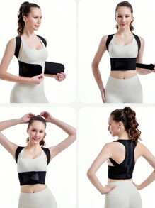 Corrector de postura para primavera y verano ComfortFit para hombres y mujeres - Soporte ortopédico ajustable y transpirable para la Top de la espalda, la columna, el cuello y los hombros - Ideal para uso diario, estabilización de la clavícula - Promueve una postura saludable, evita el encorvamiento - Camiseta de tirantes, uniformes de entrenamiento para hombres y mujeres, tops para hombres y mujeres