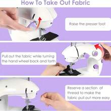1set Home Mini Portable Electric Sewing Machine ,Beginner's Sewing Machine,Mini Tabletop Electric Sewing Machine,Portable Foot Pedal Straight Line Hand Table Double Thread Set Electric Sewing Machine,Gift For Mom And Wife