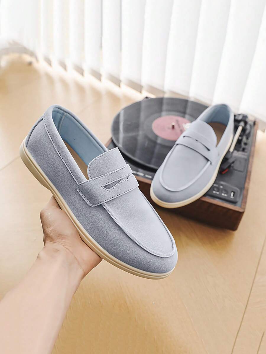 Men's Loafers, Summer New Slip-On Casual Shoes, Non-Slip Wear-Resistant Flat Lightweight Comfortable Breathable Driving Shoes, Plus Size Fashionable Lightweight Luxury Canvas Deodorizing Sneakers, Colorblock Woven Sole Slip-On Shoes, All Season