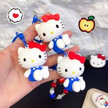 MINISO Sanrio Hello Kitty Red, Blue, And White Beaded Keychain, Exquisite Craftsmanship, Comfortable To Touch, Suitable As A Bag Charm Or Keychain, Perfect As A Birthday Gift (1 PC) - Multicolor - View 4