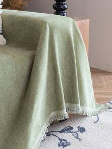 1 tấm bọc ghế sofa đơn giản, màu trơn, được làm từ vải nhung, chống trầy xước và bền, có thể giặt máy, bảo vệ đồ nội thất phù hợp cho phòng khách, phòng ngủ và văn phòng, sử dụng được quanh năm. - màu xanh lá - Xem 5