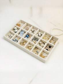 1pc, 54 Compartments, 5 Layers, Transparent, Velvet Cloth, Acrylic Jewelry Storage Box - Large Capacity Earrings, Rings, Necklaces Storage, Home And Travel Dual Use, Fade-Resistant Padded Drawer Design, Women's Gift, Modern Style Jewelry Box