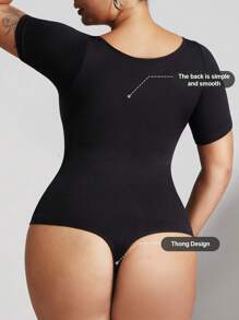 1 pieza Shapewear de talla grande para mujer, moldeador de control de abdomen, cintura entrenadora, levantador de glúteos, body sin costuras, mono de verano de manga corta