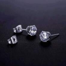6 Paia Di Orecchini Con Zirconia Cubica Per Donne E Uomini, Orecchini A Perno In Acciaio Inossidabile Ipoallergenici Con CZ Per Cartilagine, 3mm 4mm 5mm 6mm 7mm 8mm