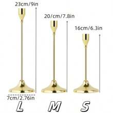 6/12pcs Faux Gold Candle Holders, Cone Shaped, Detachable Candlesticks, Tabletop Decor, Candlelight Dinner, Photo Props, Wedding Anniversary, Home Decoration, Birthday Gift, Suitable For Table Center Pieces, Weddings, Catering, Parties (Candles Not Included)