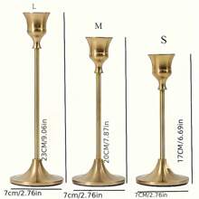 6/12pcs Metal Candle Holders, Elegant Candle Holder Set, Detachable Base, Candlelight Dinner, Wedding Decor, Centerpiece, Cone-Shape Metal Candle Holders, Room Decoration, Home Decor, Birthday Gift, Party Decorations (Candles Not Included)