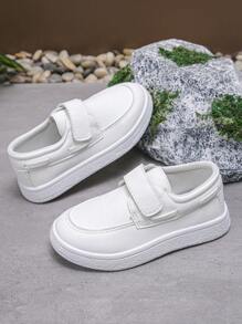 1 par de zapatos planos atléticos con gancho y bucle antideslizante para niños y niñas, adecuados para todas las estaciones